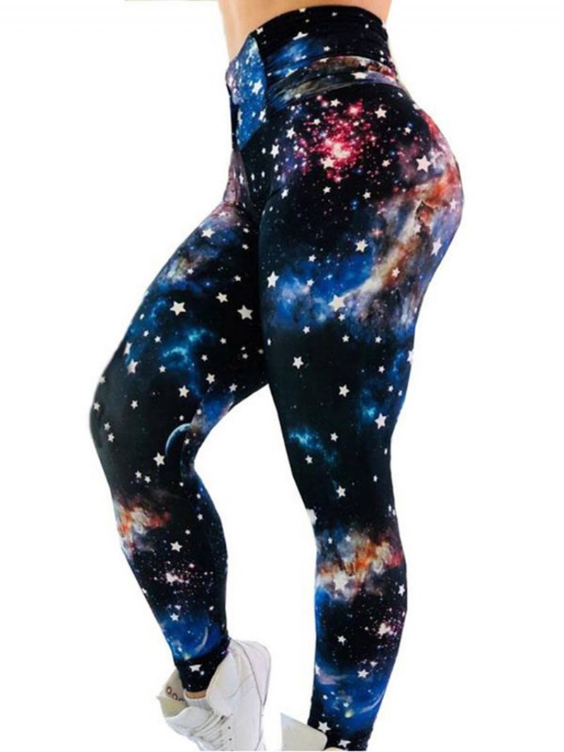 Γυναικείο Starry Sky Μπλοκ χρώματος Print Gym Sports Yoga Κολάν Παντελόνι Γιόγκα Ψηλόμεσο Κολάν Tiktok