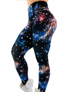 Γυναικείο Starry Sky Μπλοκ χρώματος Print Gym Sports Yoga Κολάν Παντελόνι Γιόγκα Ψηλόμεσο Κολάν Tiktok