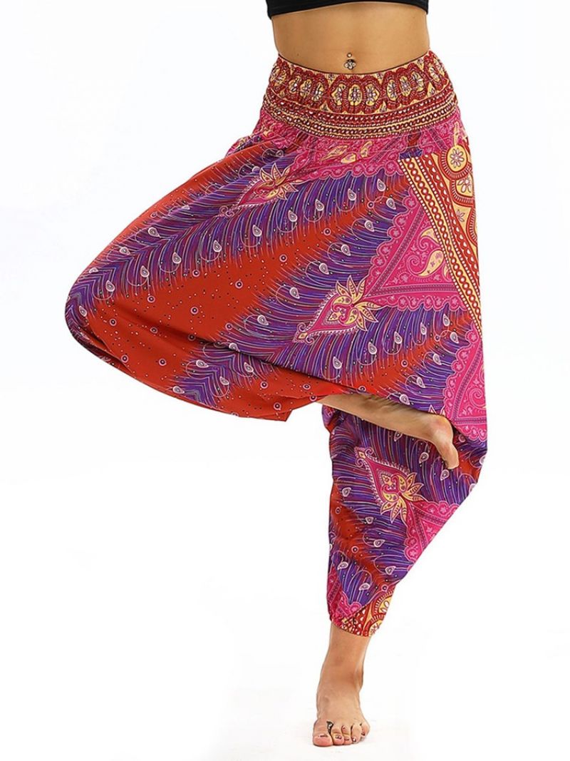 Παντελόνι Bohemian Print Elastic Waist Yoga Harem