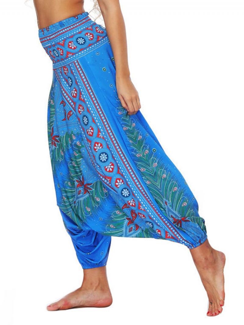 Print Loose Elastic Waist Dnace Yoga Harem Παντελόνι