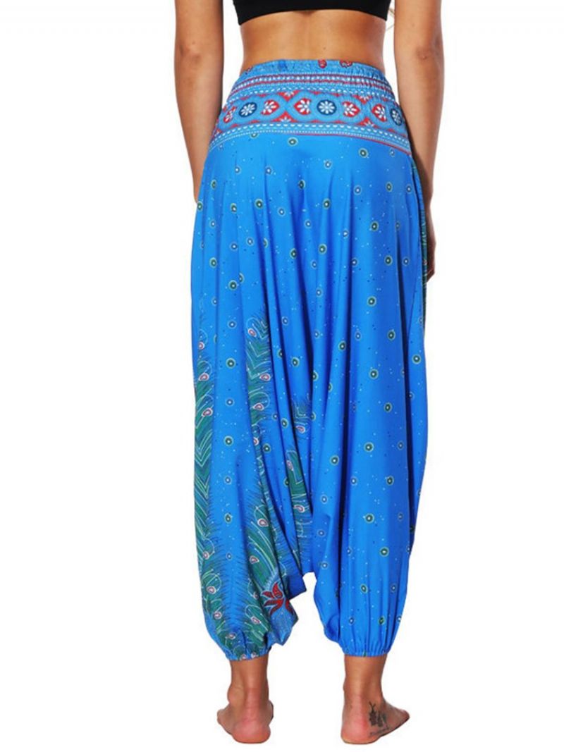 Print Loose Elastic Waist Dnace Yoga Harem Παντελόνι