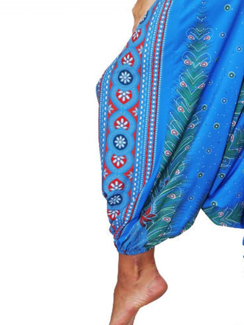 Print Loose Elastic Waist Dnace Yoga Harem Παντελόνι