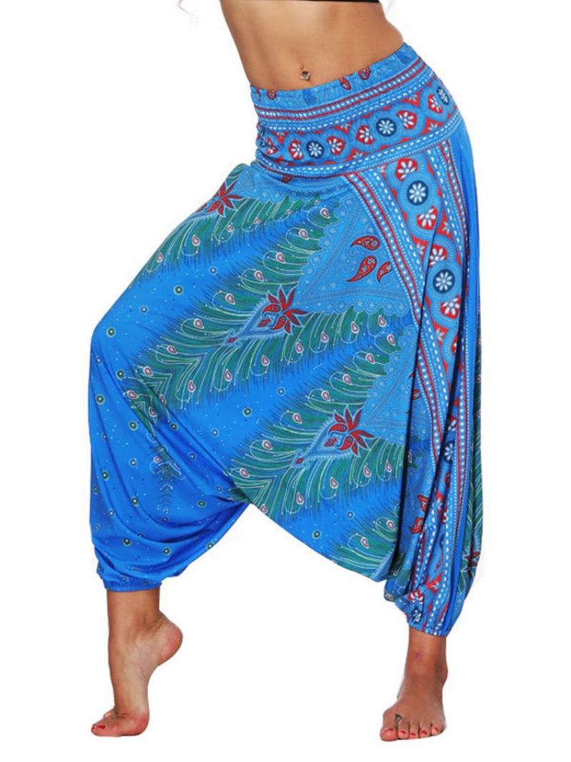 Print Loose Elastic Waist Dnace Yoga Harem Παντελόνι