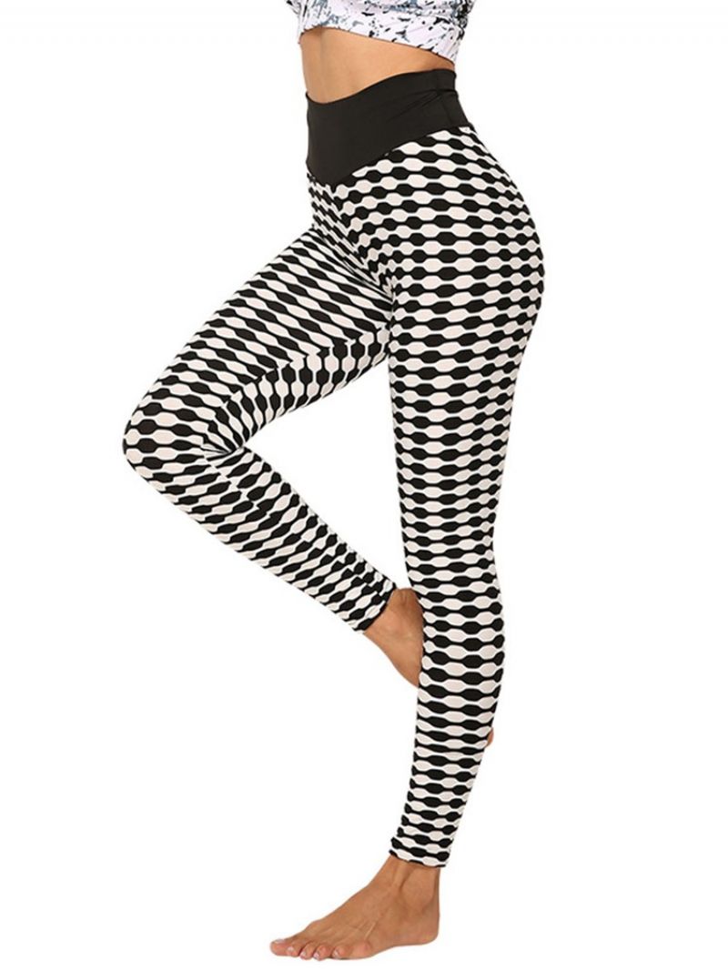 Print Stripe Anti-Sweat Polyester Yoga Παντελόνι Ψηλόμεση Tiktok Κολάν