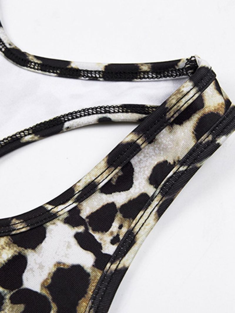 Σετ Ρούχων Με Leopard Polyester Print Αμάνικα Σε Όλο Το Μήκος