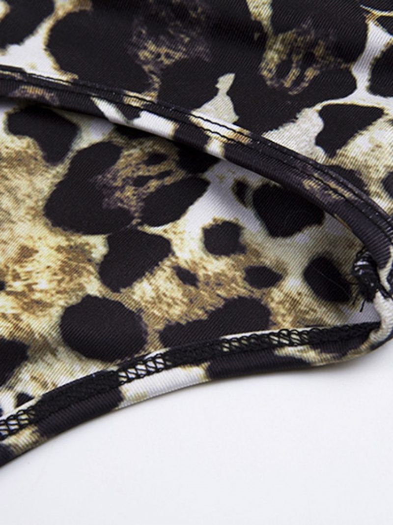 Σετ Ρούχων Με Leopard Polyester Print Αμάνικα Σε Όλο Το Μήκος