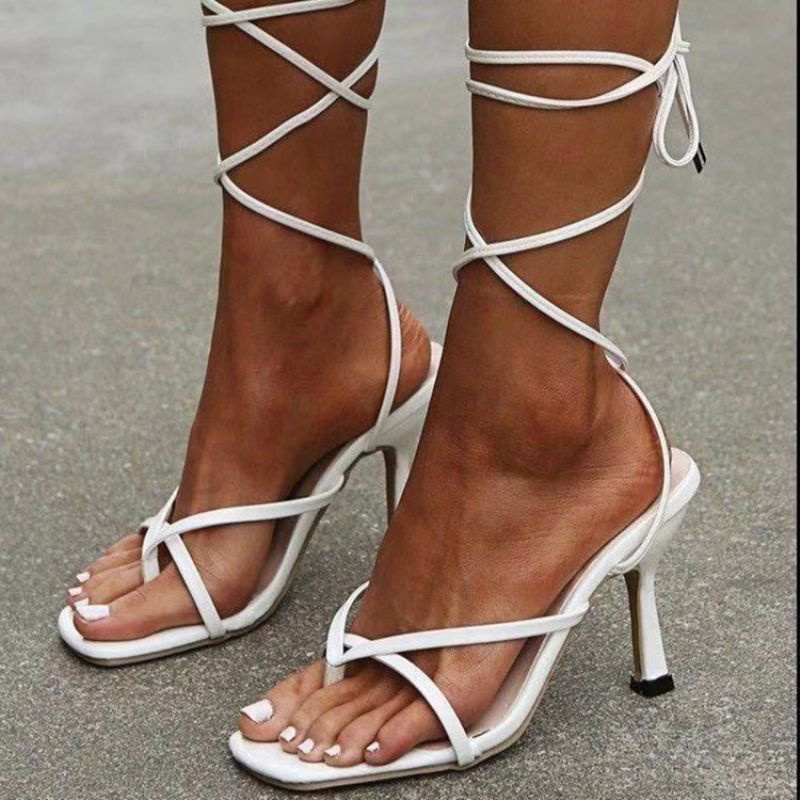 Επαγγελματικά Σανδάλια Με Στρινγκ Lace-Up Stiletto Heel