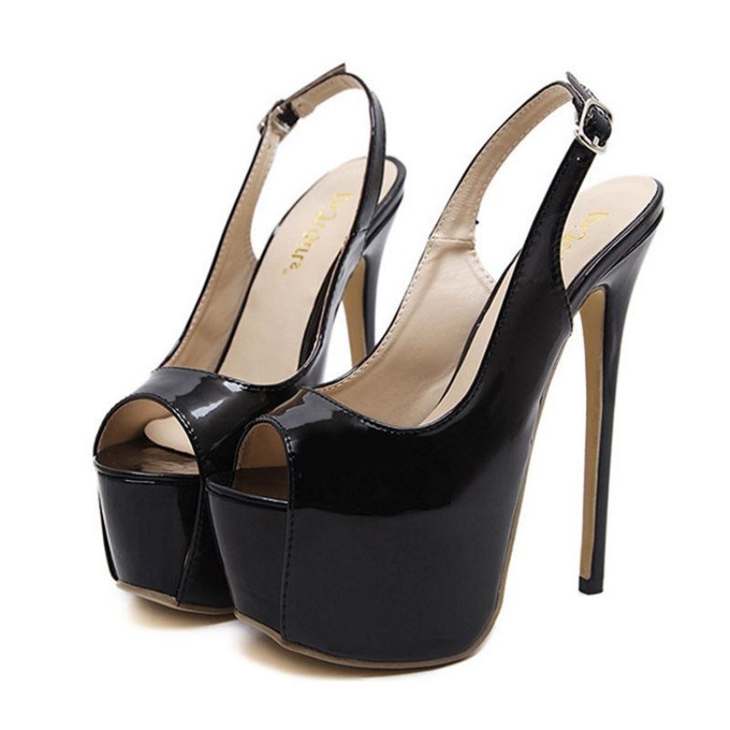 Γυναικεία Σανδάλια Pu Peep Toe Stiletto Heel Slingback Strap