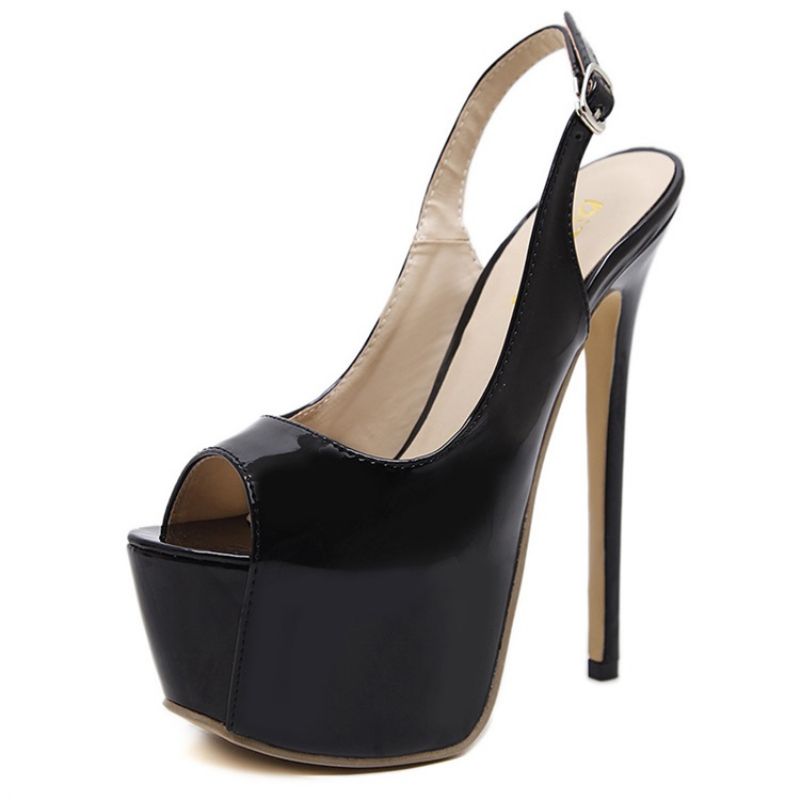 Γυναικεία Σανδάλια Pu Peep Toe Stiletto Heel Slingback Strap