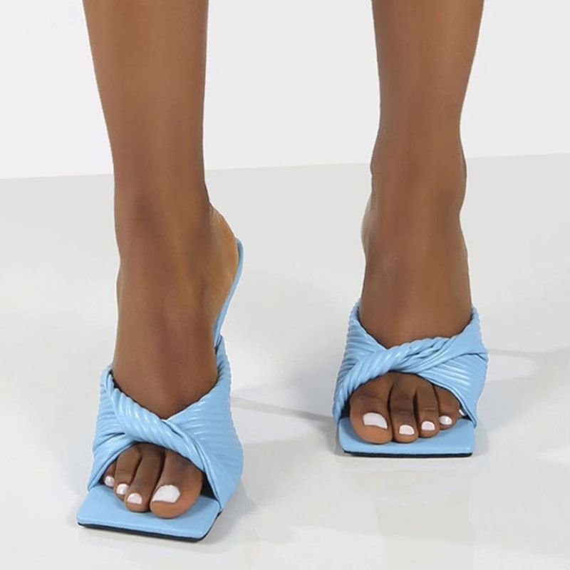 Παντόφλες Western Slip-On Stiletto Flip Flop Με Τακούνι