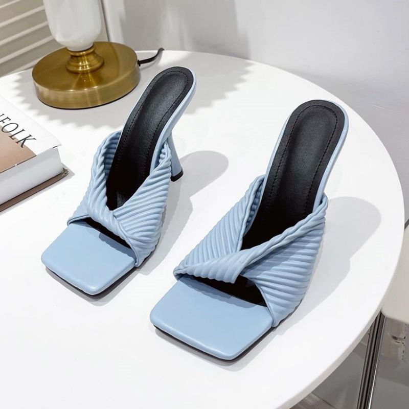 Παντόφλες Western Slip-On Stiletto Flip Flop Με Τακούνι