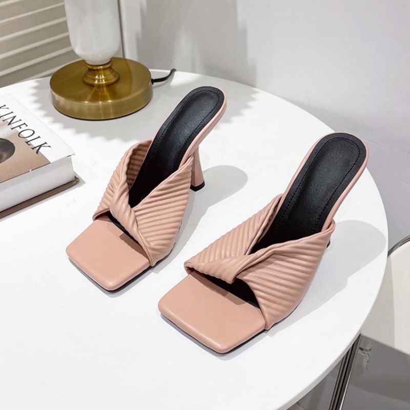 Παντόφλες Western Slip-On Stiletto Flip Flop Με Τακούνι