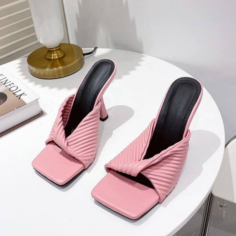 Παντόφλες Western Slip-On Stiletto Flip Flop Με Τακούνι