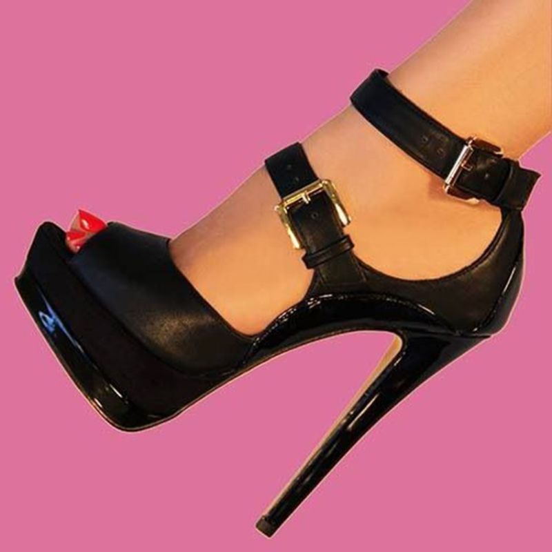 Σανδάλια Με Τακούνι Peep Toe Platform Stiletto