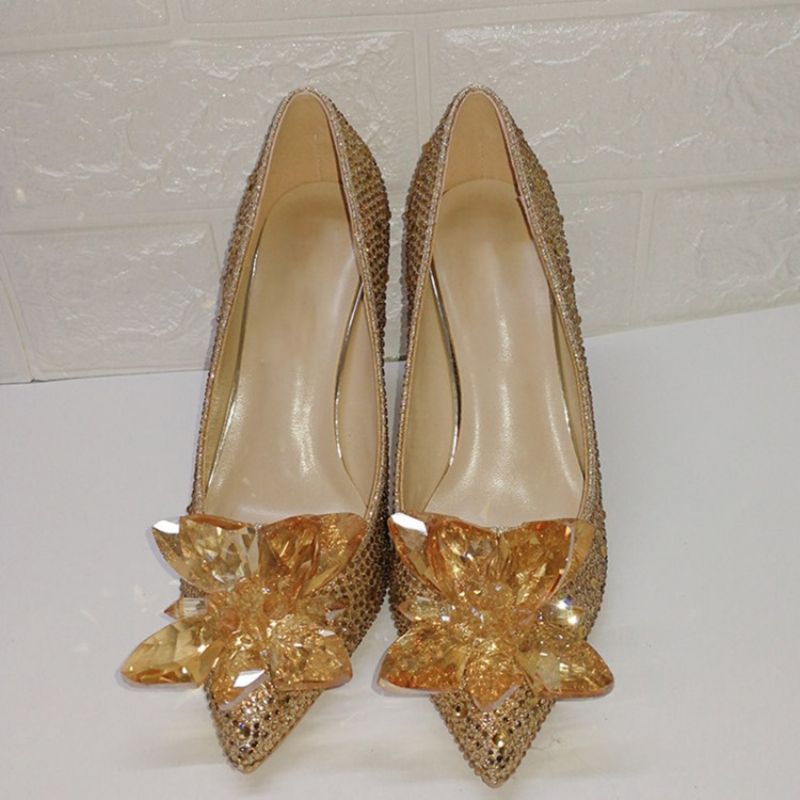 Stiletto Heel Slip-On Rhinestone Western Thin Παπούτσια