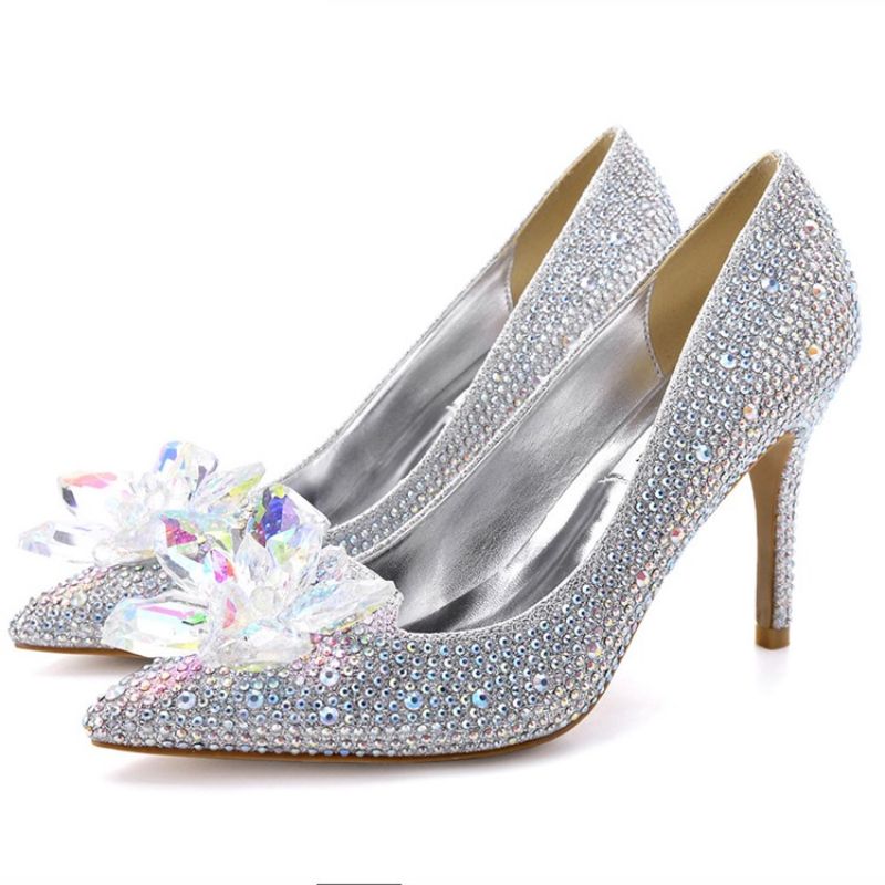 Stiletto Heel Slip-On Rhinestone Western Thin Παπούτσια