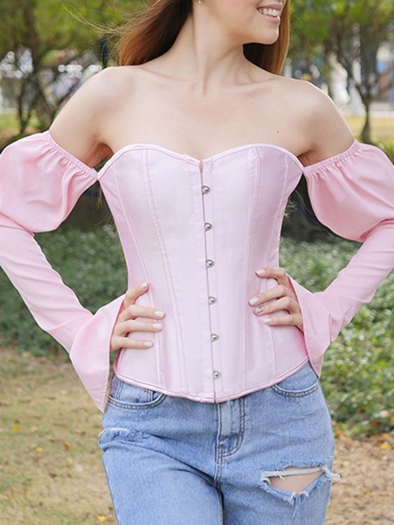 Μακρυμάνικη Κανονική Γυναικεία Μπλούζα Off Shoulder Patchwork