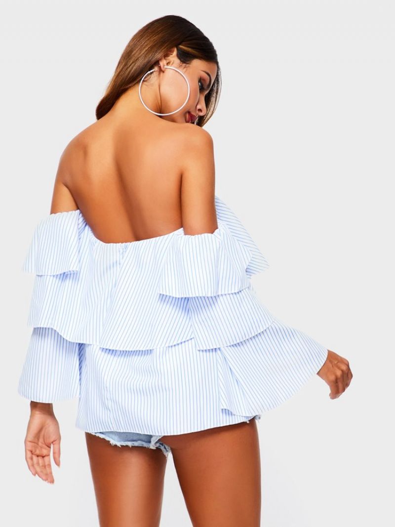 Μπλούζα Off Shoulder Stripe Falbala Standard