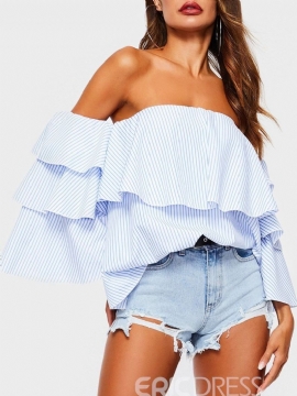 Μπλούζα Off Shoulder Stripe Falbala Standard