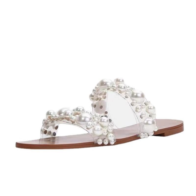 Flat With Beads Slip-On Απλές Παντόφλες