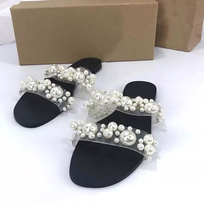 Flat With Beads Slip-On Απλές Παντόφλες