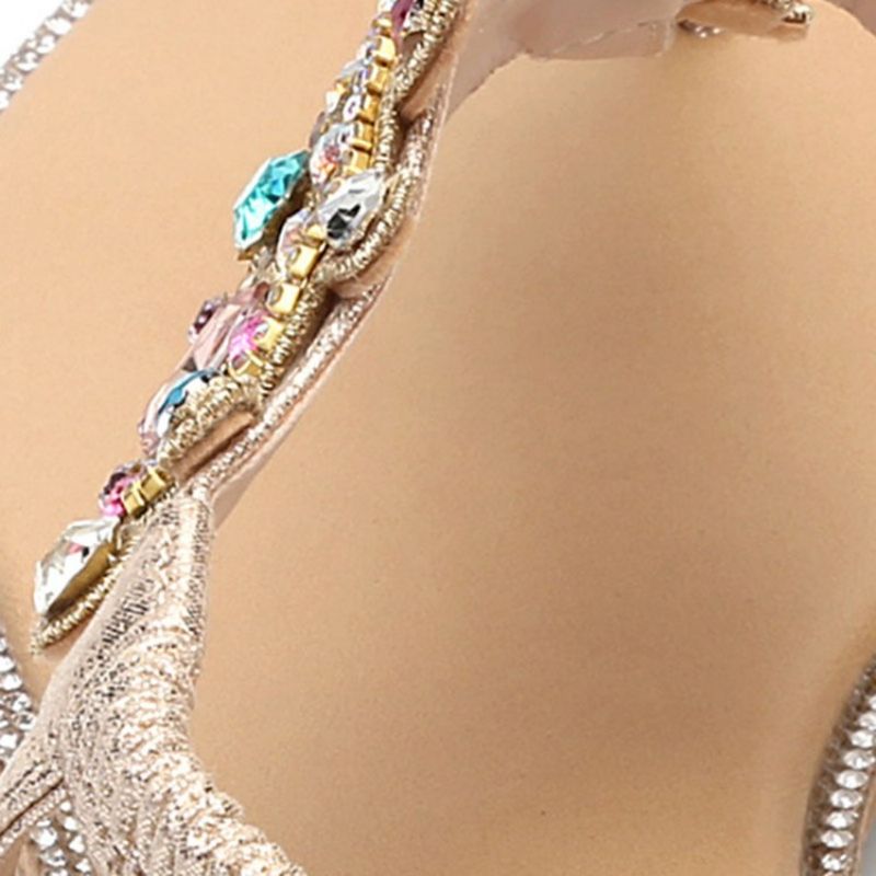 Γυναικεία Flat Σανδάλια Rhinestone Thong Elastic Band