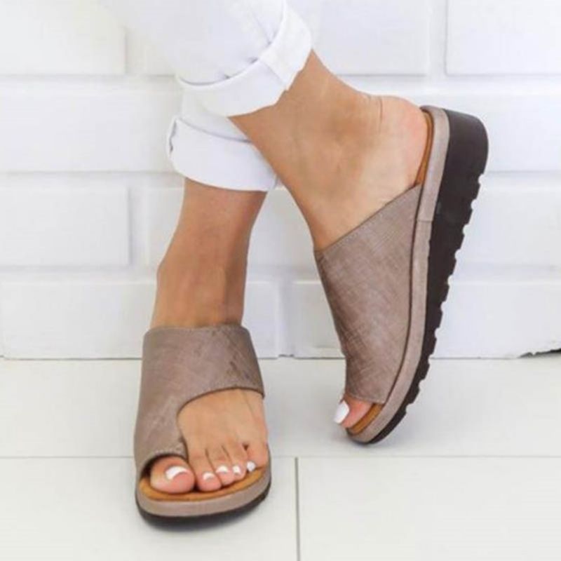 Γυναικεία Ίσια Σανδάλια Pu Toe Ring Wedge Heel