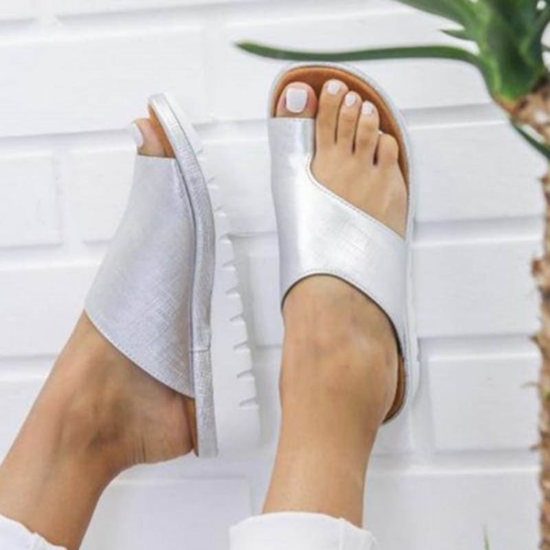 Γυναικεία Ίσια Σανδάλια Pu Toe Ring Wedge Heel