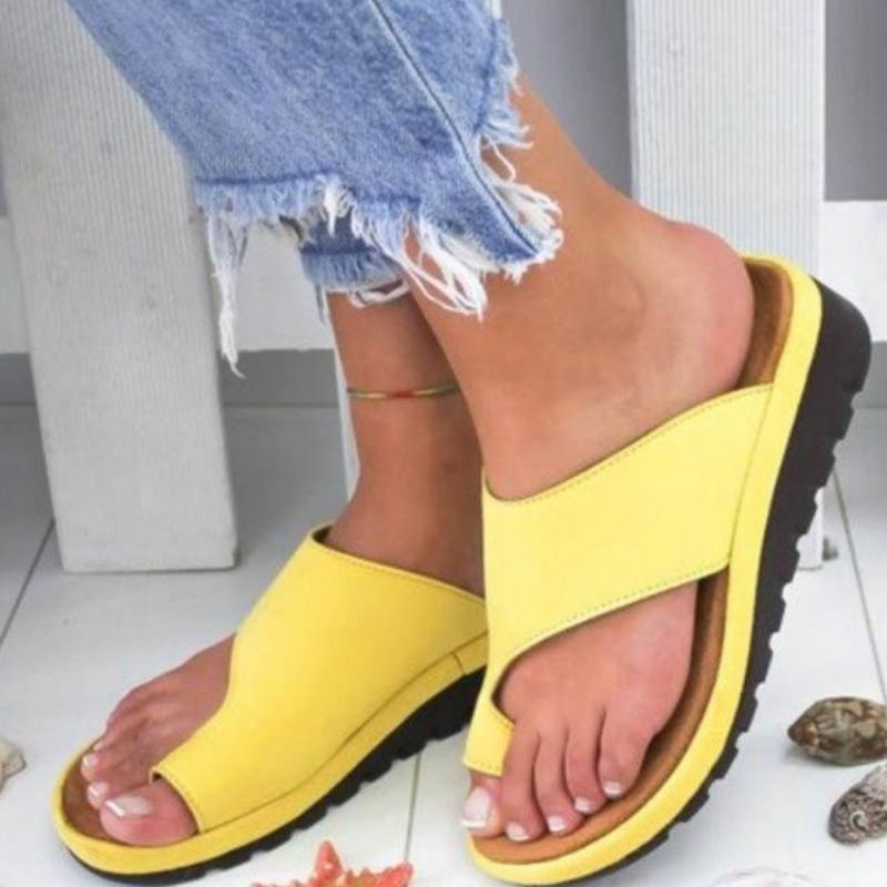 Γυναικεία Ίσια Σανδάλια Pu Toe Ring Wedge Heel