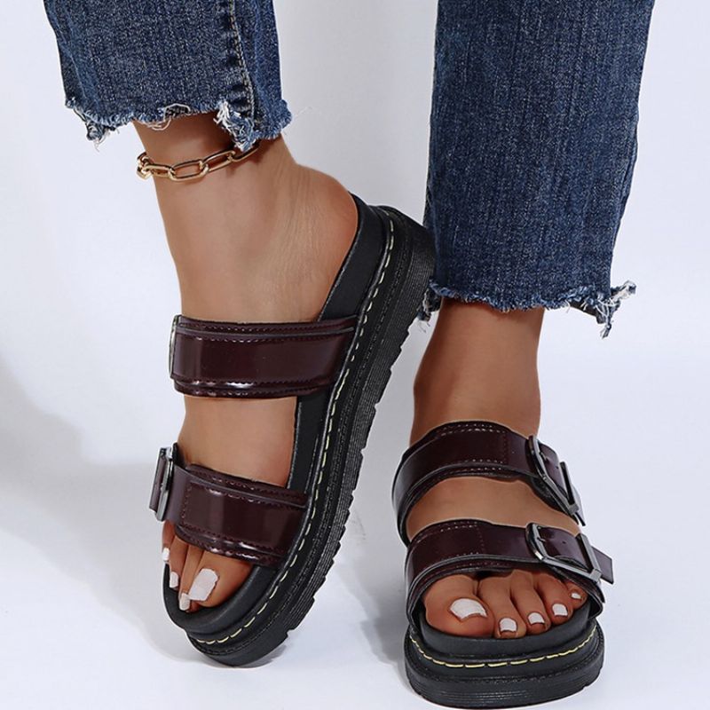 Γυναικείες Παντόφλες Slip-On Flat With Buckle Rubber