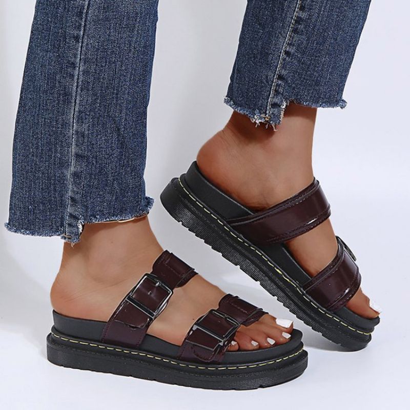 Γυναικείες Παντόφλες Slip-On Flat With Buckle Rubber