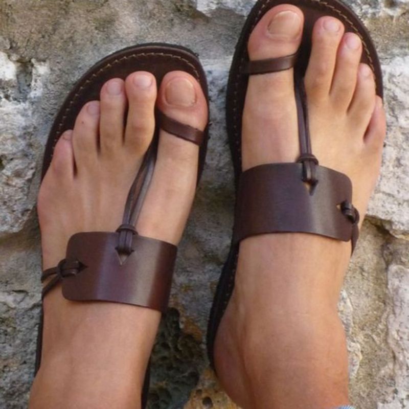 Μοναδικά Ίσια Σανδάλια Coffee Toe Ring