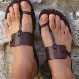 Μοναδικά Ίσια Σανδάλια Coffee Toe Ring