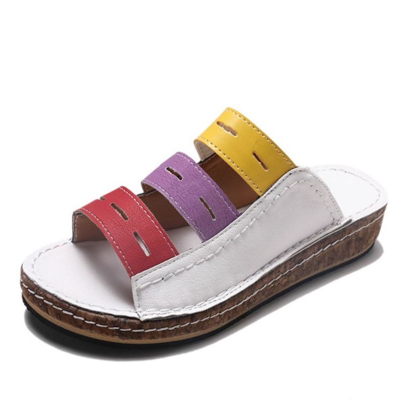 Παντόφλες Μπλοκ χρώματος Slip-On Hollow Flip Flop Slip-On