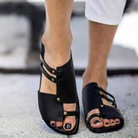 Slip-On Flip Flop Flat Με Λαστιχένιες Παντόφλες