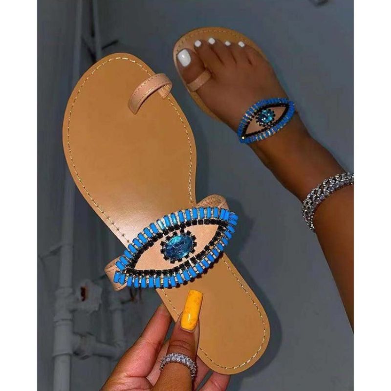 Slip-On Thong Flat Με Γυναικείες Παντόφλες