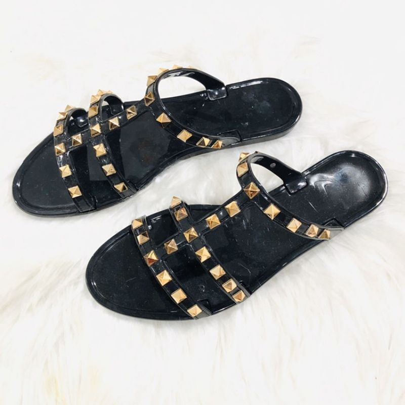 T-Straps Slip-On Rivet Γυναικείες Παντόφλες