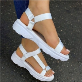 Velcro Open Toe Flat Με Σανδάλια Candy Color