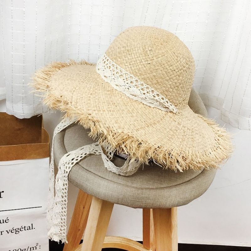 Lafite Straw Lace Bind Sunhat