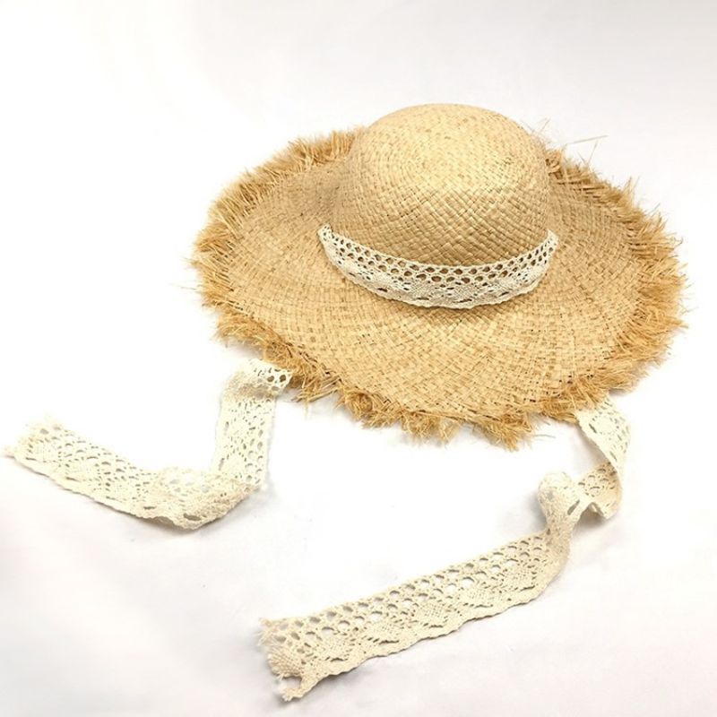 Lafite Straw Lace Bind Sunhat