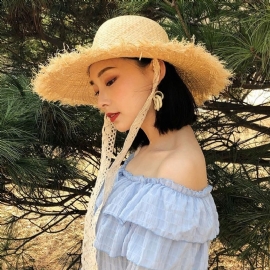 Lafite Straw Lace Bind Sunhat