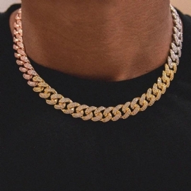 Κολιέ Unisex Vintage Ντεγκραντέ Με Αλυσίδα Cuban Link